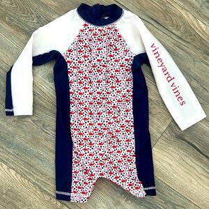 Vineyard vines for target red white blue long sleeve swim suit size 18 months